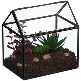 Relaxdays Dekovase Schwarz 11,5 cm