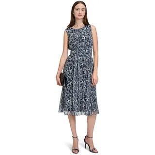 Betty & Co Damen, Chiffonkleid ohne Arm Nature/Dark Blue,36 - 36