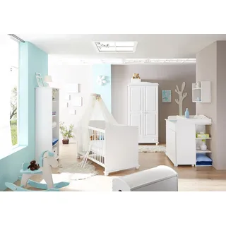 Babyzimmer Adam 5 teilig Massivholz Kiefer Landhausstil Weiss
