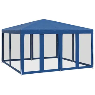 vidaXL Partyzelt mit 8 Mesh-Seitenteilen Blau 4x4 m HDPE
