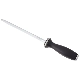 ZWILLING Wetzstahl aus geriffeltem, hoch karbonisiertem und hartverchromtem Stahl, Länge: 23 cm, Kunststoffgriff mit Aufhängöse, Schwarz [Made in Germany]