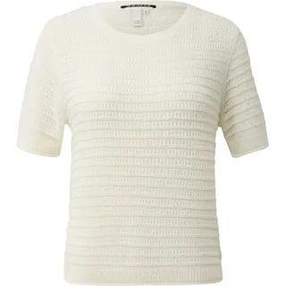 QS Kurzarmpullover Weiß M