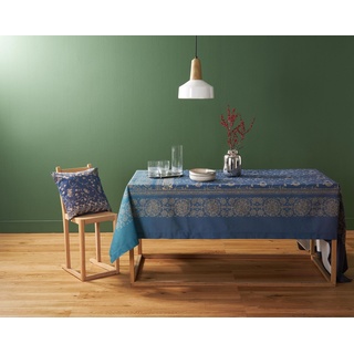 Bassetti Tischdecke BRENTA, aus reiner Baumwolle blau 110 cm x 110 cm