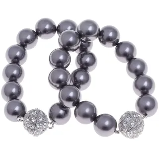 Pearl Magnetischer Vorhang-Raffhalter, dekorativer Vorhang, Raffhalter, Seilhalter, Fenstervorhang, Raffhalter, 2 Stück, 20 cm, für Zuhause, Büro, Schwarz