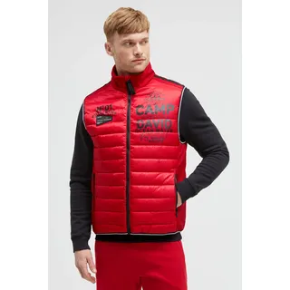 Steppweste CAMP DAVID, Herren, Gr. 3XL, rot (bright rot), Web, Material: 100% Polyester, Futter: 100% Polyester, Füllung: 100% Polyester, bedruckt, regular fit normal, Westen Steppweste, mit Windfangleiste