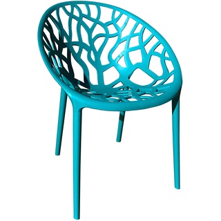 TRISENS Gartenstuhl Kunststoff Stapelstuhl Bistrostuhl Küchenstuhl Stuhl Stapelbar, Farbe:Blau, Menge:1 St.