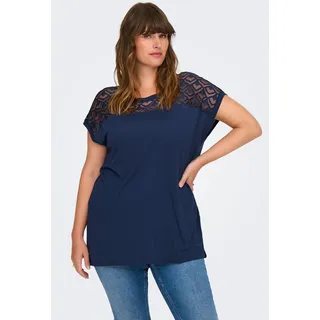 ONLY CARMAKOMA CARFLAKE LIFE S/S MIX TOP JRS NOOS Blau M