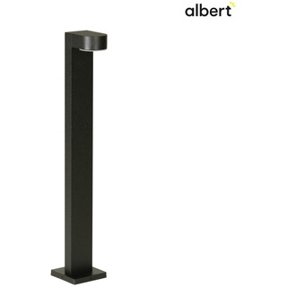 Albert LED Wegeleuchte Typ Nr. 2228, IP44, Höhe 70cm, 230V AC/DC, 3W 3000K 330lm, Alu-Guss / satiniert, Schwarz matt ALB-662228