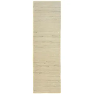 Wollteppich MORGENLAND "Loribaft Teppich handgewebt naturweiß" Teppiche Gr. B/L: 80 cm x 200 cm, 8 mm, 1,6 m2, 1 St., weiß (naturweiß) Schurwollteppiche Kurzflor