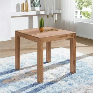 FineBuy Esstisch quadratisch Massiv 80 x 80 cm Akazie Küchentisch Esszimmer Tisch