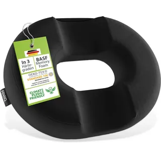 feela Sitzkissen Orthopädischer Sitzring – entlastet Steißbein & Becken beim Sitzen, Ideal nach OP, Schwangerschaft & bei Hämorrhoiden – mehr Komfort schwarz 33 cm x 44.0 cm