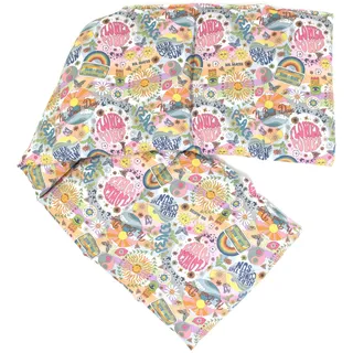 Bio-Bio Dinkelkissen XXL 8-Kammer 75x20cm - Bio Füllung & Bio-Stoff "Flower-Power" Wärmekissen Körnerkissen Bio-Dinkel