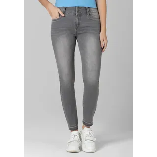 Slim-fit-Jeans TIMEZONE "Slim EnyaTZ Womanshape 7/8" Gr. 27, US-Größen, grau Damen Jeans 5-Pocket-Jeans Röhrenjeans