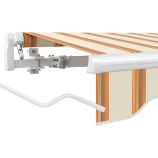 paramondo Gelenkarmmarkise Basic 2000 Markise Sonnenschutz Sichtschutz für Balkon & Terrasse, Vollständig zusammengebaut,400 x 300 cm (Breite x Ausfall), Multi Sand-Orange
