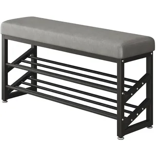 Hti-Living Schuhregal 100 x 50 x 30 cm 2 Ebenen / grau
