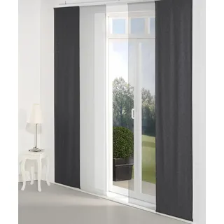 Schiebegardine WIRTH "Torbole" Gr. 1, schwarz, B:60cm H:145cm, Jacquard, Baumwolle, Polyester, Gardinen