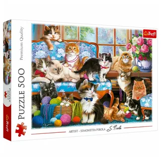 Trefl Puzzle 500 - Katzen Familie