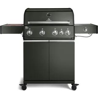 BURNHARD® Gasgrill 4-Brenner, 21,2 kW Gesamtleistung, Infrarot-Keramikbrenner, Edelstahl-Stabbrenner, Seitenkochfeld, Edelstahlrost, große Grillfläche, Piezo-Zündung – Big FRED Deluxe