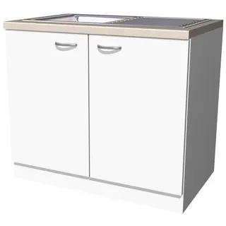 Flex-Well Unterschrank Spülenunterschrank 100 x 0 x 0 cm Weiß