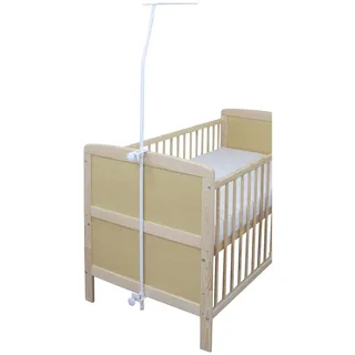 Baby Delux Himmelstange Himmelhalter universell weiß für Babybett Kinderbett Beistellbett Wiege mit Klemme für Himmel