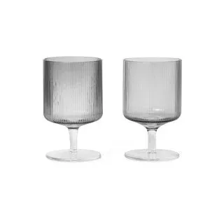 Weinglas Set Ripple smoked