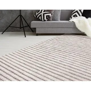 calo-deluxe Teppich CALO-DELUXE "Bature 305" Gr. 2, beige (natur, creme), B:80cm H:10mm L:150cm, Viskose, Wolle, Teppiche, Teppich, Wolle und Viskose mit Fransen, Wohnzimmer