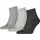 Quarter Socken 3 Paare Grau 43-46
