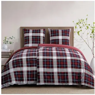 RUIKASI Tartan Rot 135 x 200 cm + 80 x 80 cm