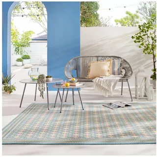 FLAIR RUGS Teppich Coast, In & Outdoor Teppich, rechteckig, Höhe: 3 mm, Outdoor Teppich mit maritimen Design in Pastellfarben bunt 200 cm x 290 cm x 3 mm