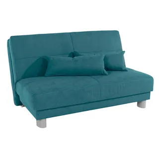 Schlafsofa HOME AFFAIRE "Gina", blau (türkis), B:140cm H:86cm T:195cm, Sofas, Schlafsofa, mit einem Handgriff vom Sofa zum Bett