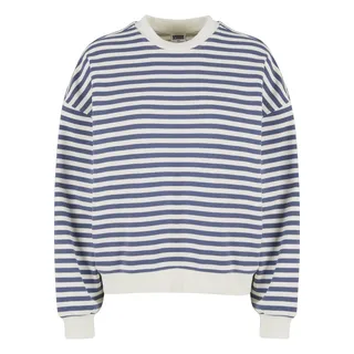 URBAN CLASSICS Oversized Sweatshirt Gestreift Blau/Weiß/Creme XL