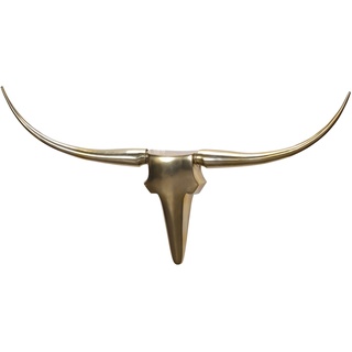 KADIMA DESIGN Deko Geweih Bull "L", Aluminium, 125x60x10 cm, Gold - Exklusive Wanddekoration