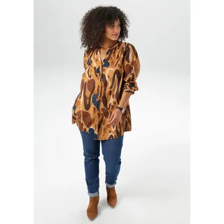 aniston plus Longbluse extravagant bedruckt im trendigen Farbverlauf Beige/Braun/Blau 46
