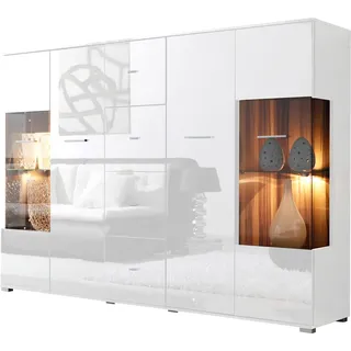Höltkemeyer Highboard STYLE, Breite 188 cm, ohne Beleuchtung schwarz|weiß
