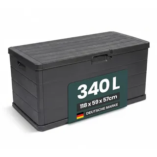 Kreher Kissenbox 340 Liter Holz Optik Anthrazit