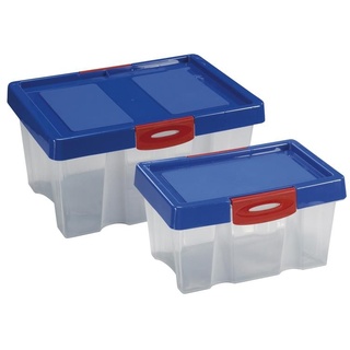 Alpfa 2er Set Stapelboxen Kunststoff Kiste mit Deckel Box