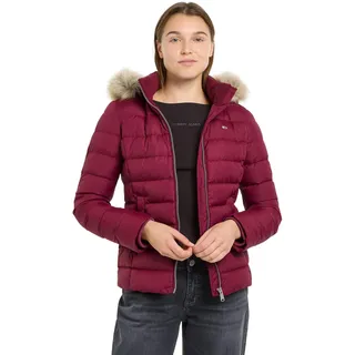 Tommy Jeans Damen Pufferjacke Basic Hooded Down Jacket mit Kapuze, Rot (Valley Grape), S - S