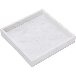 BUTLERS Marmor-Tablett L 30 x B 30cm | Rechteckige Marmorplatte | Dekotablett | Für Deko, Bad Accessoires oder Schmuck