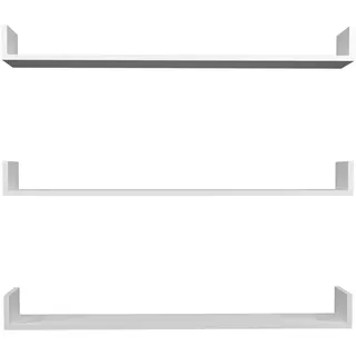 [en.casa] Höganäs Wandregal 120 x 15 x 12 cm Weiß