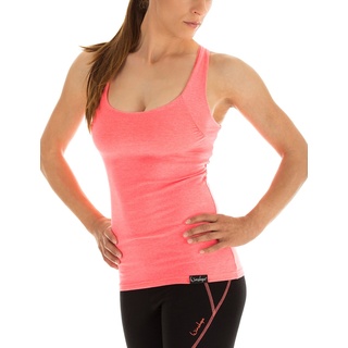 Winshape Damen Fitness Freizeit Sport Essential Slim Fit Cross Back Top WVR30, Neon Coral, S