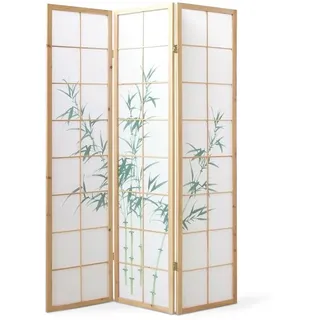 Homestyle4u Paravent Braun, Holz, 132x175x2 cm