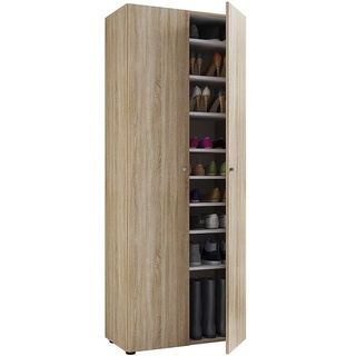 Schuhschrank »Vandol I« 9 Fächer mit Türen Sonoma-Eiche, VCM MORGENTHALER GMBH, 71x180x37 cm