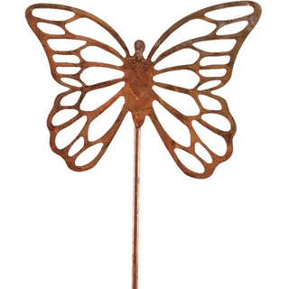 naninoa Metall Stecker. Schmetterling Rost Deko Gartenstecker, Blumenstecker braun ca56cm.