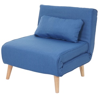 Schlafsessel MCW-D35, Schlafsofa Funktionssessel Klappsessel Relaxsessel Jugendsessel Sessel, Stoff/Textil ~ blau
