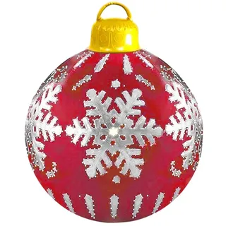Hiraith Christbaumkugel aufblasbar im Freien, 60 cm, PVC-Weihnachtskugeln mit Pumpe, Gartenschmuck die Party des Weihnachtsurlaubs mit der Familie (60 cm, M ohne Pumpe)