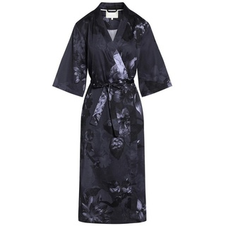 Essenza Kimono Sarai Flora, Kurzform, Baumwolle, Kimono-Kragen, Gürtel, mit wunderschönem Blumenprint blau L
