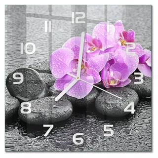 Glas Wanduhr 30x30 cm - Wanduhr - lautlose Wanduhr - ohne Ticken - geräuschloses Uhrwerk - schleichende Zeiger - moderne Uhr - Design Uhr - Wohnzi... - Rosa