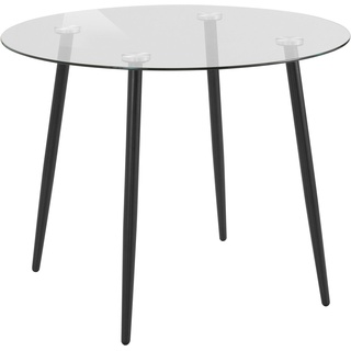 INOSIGN Glastisch Danny, runder Esstisch mit einem Ø von 100 cm schwarz