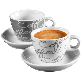 Ritzenhoff & Breker Espresso-Set Cornello, 4-teilig, Grau, 80ml
