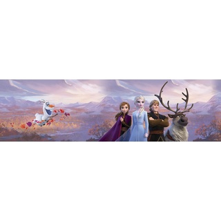 AG Design ELSA mit Freunden in den Bergen, Frozen 2, Disney, dekorative Wandbordüre für Kinderzimmer, 5 m x 10 cm, WBD 8159, Mehrfarbig, 0,1m